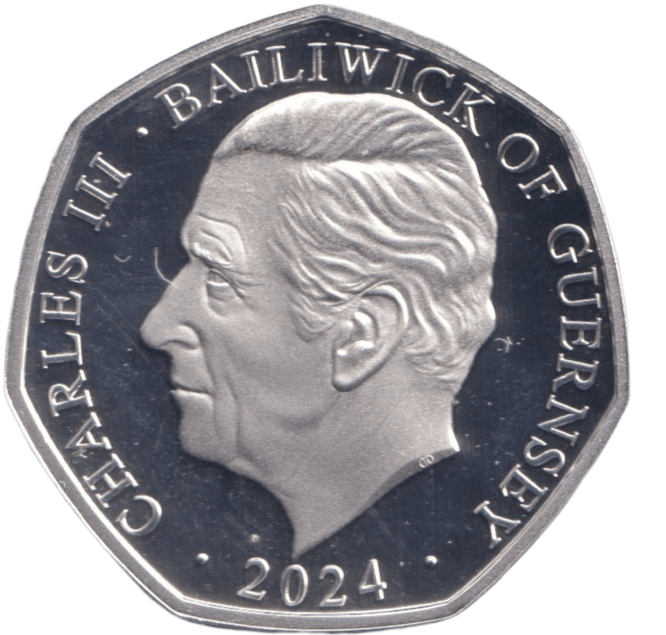2024 SILVER PROOF 50P COLOURED SNOWMAN BAILIWICK OF GUERNSEY - 50P REGIONAL ISSUES - Cambridgeshire Coins