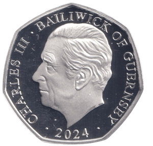 2024 SILVER PROOF 50P COLOURED SNOWMAN BAILIWICK OF GUERNSEY - 50P REGIONAL ISSUES - Cambridgeshire Coins