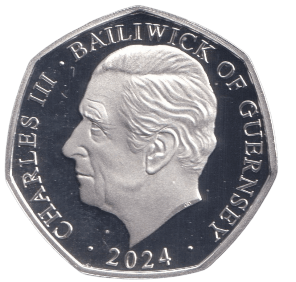 2024 SILVER PROOF 50P COLOURED SNOWMAN BAILIWICK OF GUERNSEY - 50P REGIONAL ISSUES - Cambridgeshire Coins