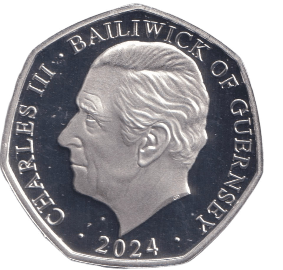 2024 SILVER PROOF 50P COLOURED SNOWMAN BAILIWICK OF GUERNSEY - 50P REGIONAL ISSUES - Cambridgeshire Coins