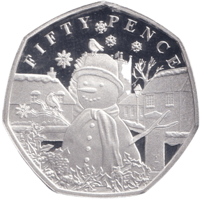 2024 SILVER PROOF 50P SNOWMAN BAILIWICK OF GUERNSEY - 50P REGIONAL ISSUES - Cambridgeshire Coins