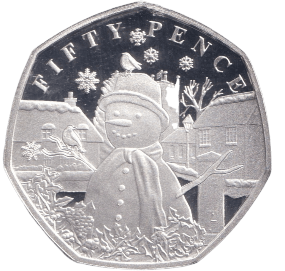 2024 SILVER PROOF 50P SNOWMAN BAILIWICK OF GUERNSEY - 50P REGIONAL ISSUES - Cambridgeshire Coins