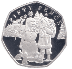 2024 SILVER PROOF 50P SNOWMAN BAILIWICK OF GUERNSEY - 50P REGIONAL ISSUES - Cambridgeshire Coins
