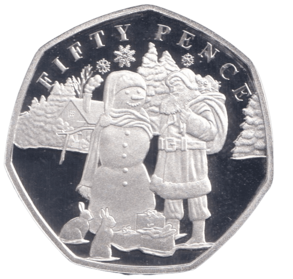 2024 SILVER PROOF 50P SNOWMAN BAILIWICK OF GUERNSEY - 50P REGIONAL ISSUES - Cambridgeshire Coins