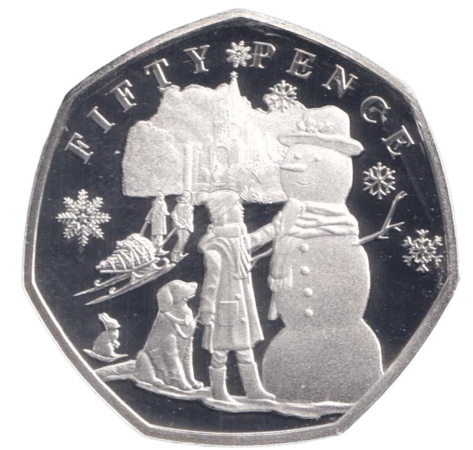 2024 SILVER PROOF 50P SNOWMAN BAILIWICK OF GUERNSEY - 50P REGIONAL ISSUES - Cambridgeshire Coins