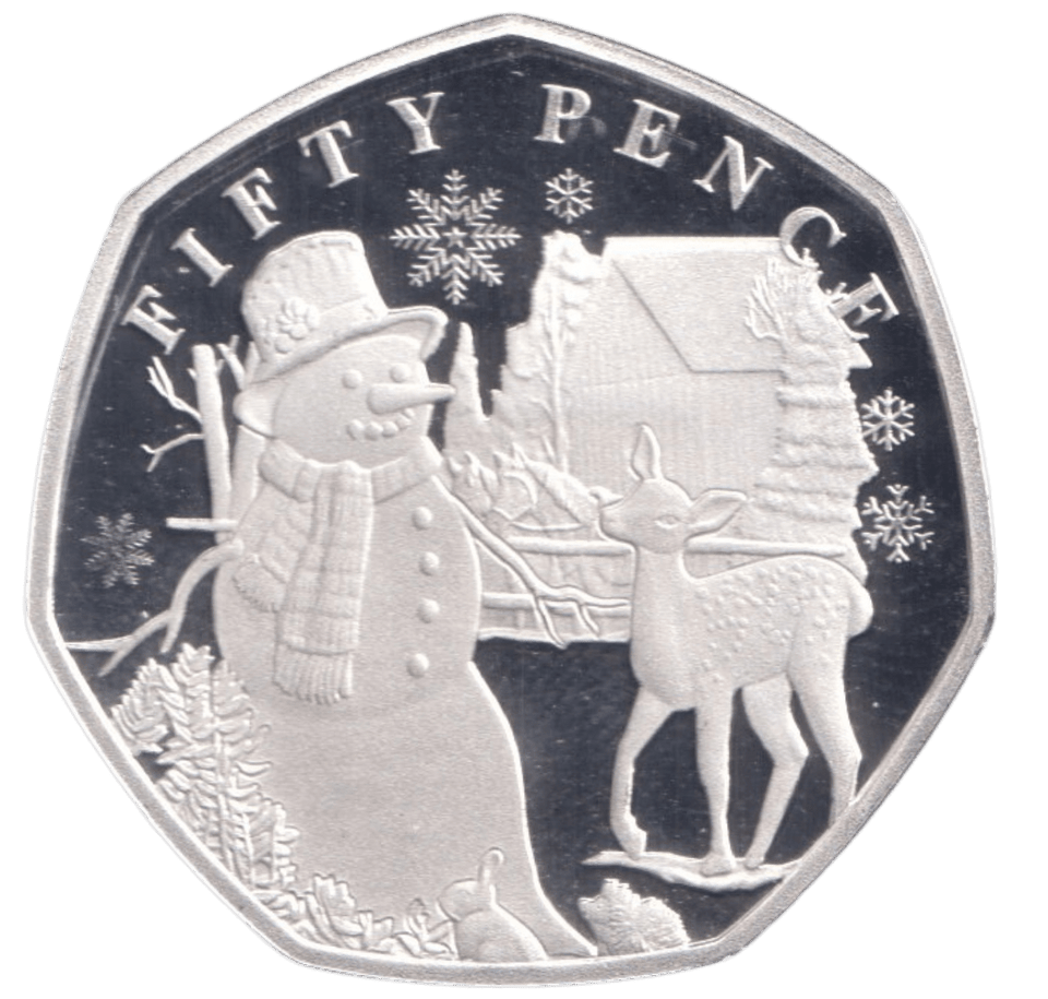 2024 SILVER PROOF 50P SNOWMAN BAILIWICK OF GUERNSEY - 50P REGIONAL ISSUES - Cambridgeshire Coins