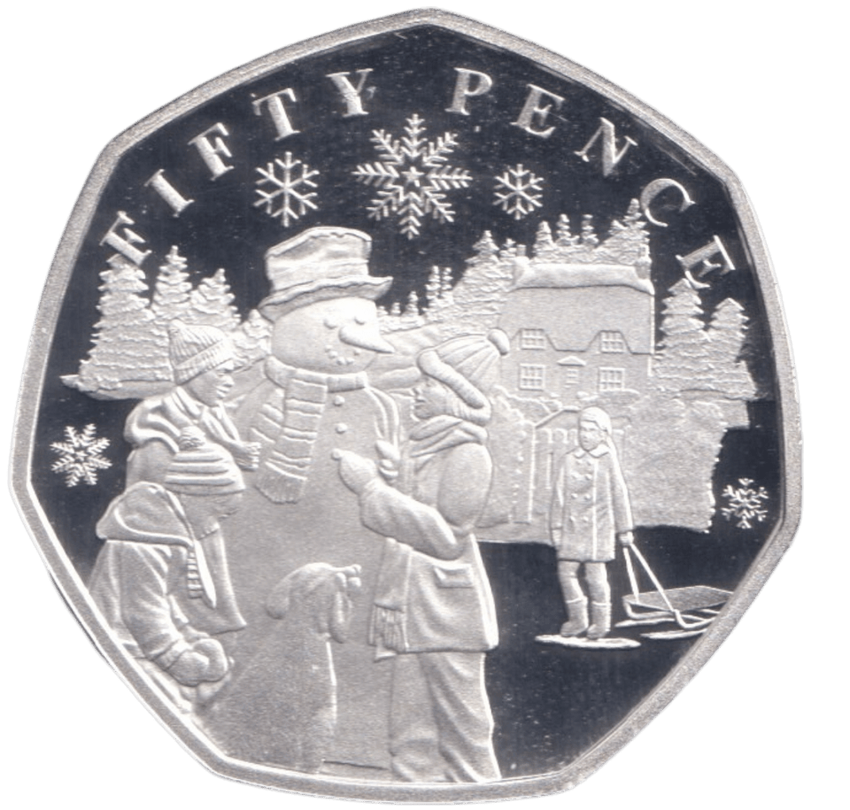 2024 SILVER PROOF 50P SNOWMAN BAILIWICK OF GUERNSEY - 50P REGIONAL ISSUES - Cambridgeshire Coins