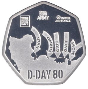 2024 SILVER PROOF ASCENSION ISLANDS D-DAY 80 - SILVER WORLD COINS - Cambridgeshire Coins