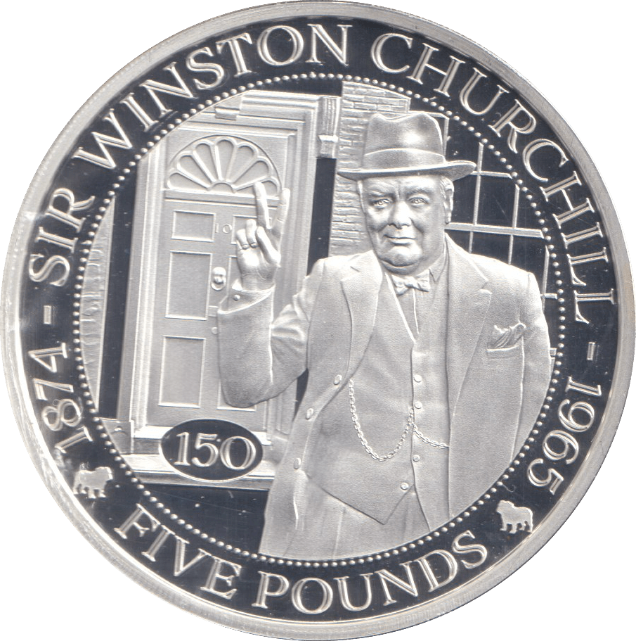 2024 SILVER PROOF FIVE POUND WINSTON CHURCHILL BAILIWICK OF GUERNSEY - SILVER WORLD COINS - Cambridgeshire Coins