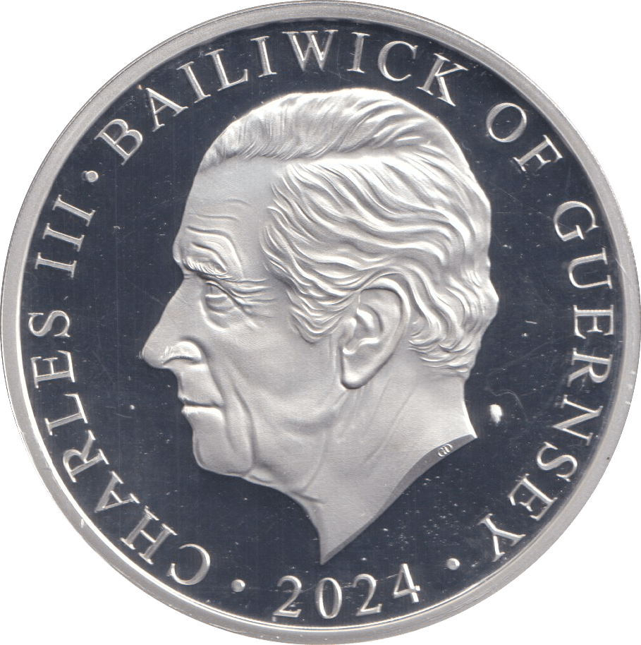 2024 SILVER PROOF FIVE POUND WINSTON CHURCHILL BAILIWICK OF GUERNSEY - SILVER WORLD COINS - Cambridgeshire Coins