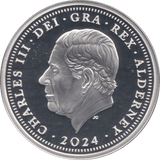 2024 SILVER PROOF FIVE POUNDS ALDERNEY - SILVER WORLD COINS - Cambridgeshire Coins
