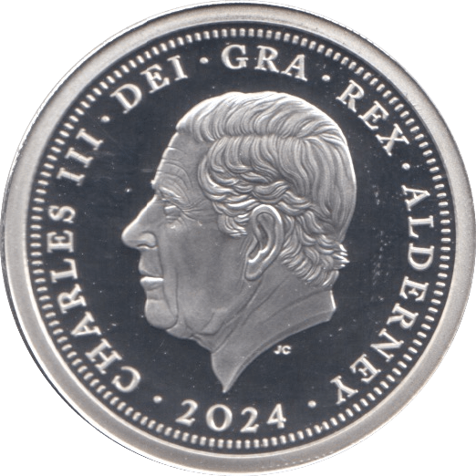 2024 SILVER PROOF ONE POUND ALDERNEY - SILVER WORLD COINS - Cambridgeshire Coins
