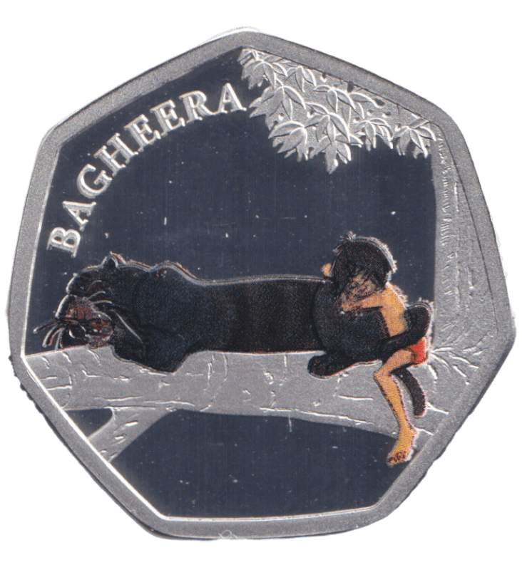 2024 SILVER PROOF PLATED BAGHEERA 50P TYPE COIN - WORLD COINS - Cambridgeshire Coins