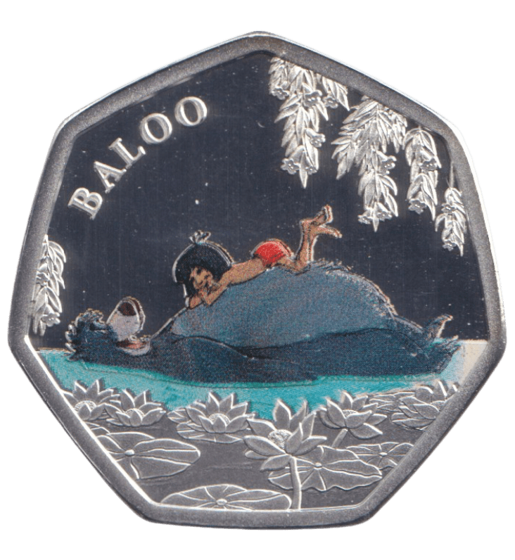2024 SILVER PROOF PLATED BALOO 50P TYPE COIN - WORLD COINS - Cambridgeshire Coins