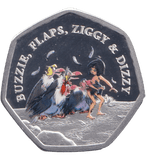 2024 SILVER PROOF PLATED BUZZIE, FLAPS, ZIGGY & DIZZY 50P TYPE COIN - WORLD COINS - Cambridgeshire Coins