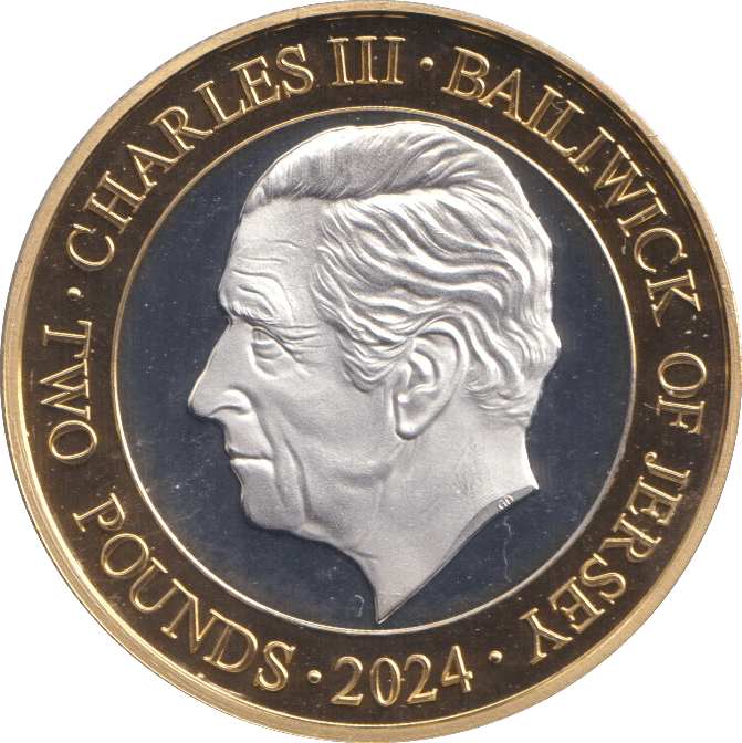 2024 SILVER PROOF TWO POUND BAILIWICK OF JERSEY - SILVER WORLD COINS - Cambridgeshire Coins