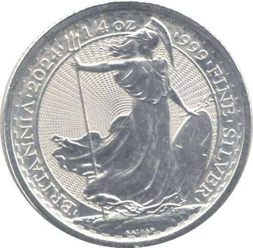 2024 SILVER QUARTER OUNCE OUNCE BRITANNIA - SILVER WORLD COINS - Cambridgeshire Coins