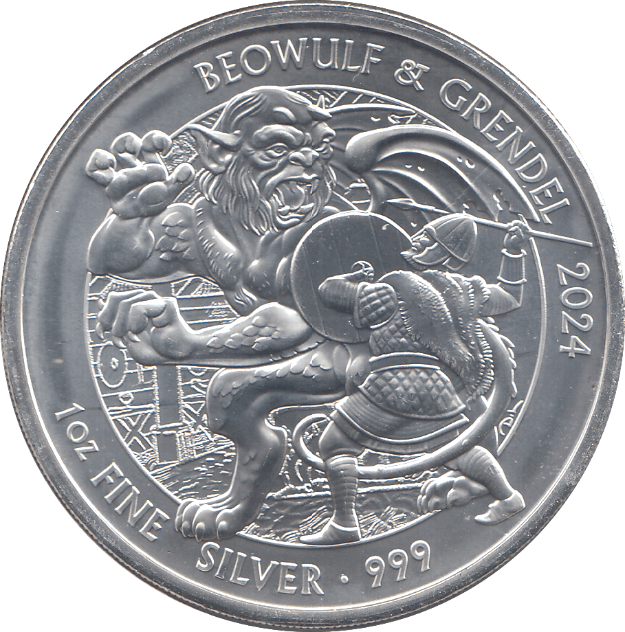 2024 SILVER TWO POUNDS BEOWULF & GRENDEL ( BU ) - SILVER WORLD COINS - Cambridgeshire Coins