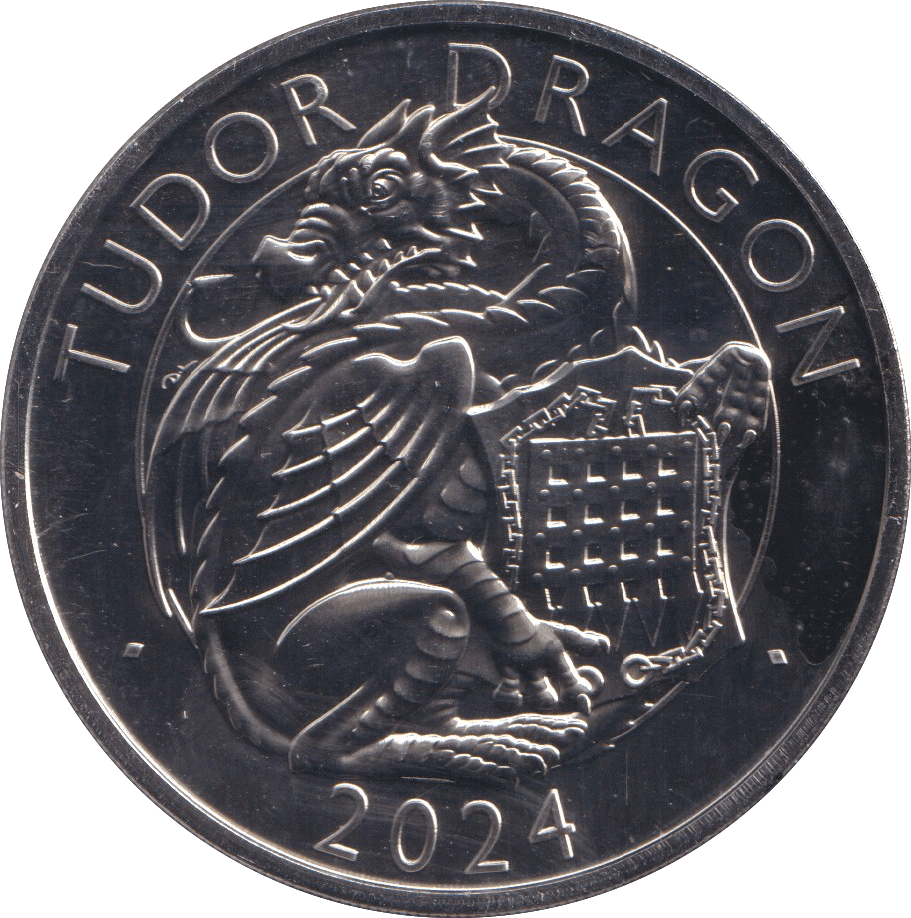 2024 TUDOR DRAGON FIVE POUNDS ( BU ) - SILVER PROOF - Cambridgeshire Coins