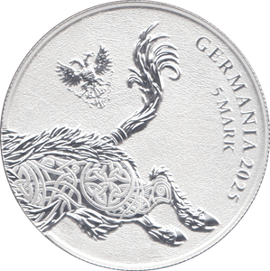 2025 1 OZ FINE SILVER GULLINBURSTI 5 MARKS GERMANY - SILVER WORLD COINS - Cambridgeshire Coins