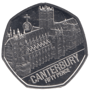 2025 50 PENCE CANTERBURY PROOF - 50p PROOF - Cambridgeshire Coins
