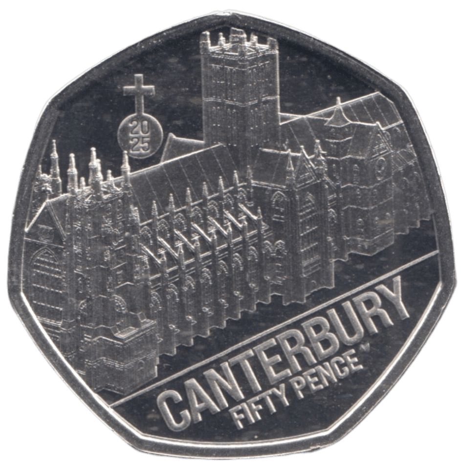 2025 50 PENCE CANTERBURY PROOF - 50p PROOF - Cambridgeshire Coins