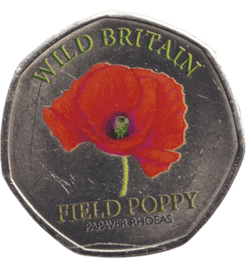 2025 50P SHAPED COINS WILD BRITAIN FIELD POPPY - 50P SHAPED COIN - Cambridgeshire Coins