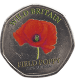2025 50P SHAPED COINS WILD BRITAIN FIELD POPPY - 50P SHAPED COIN - Cambridgeshire Coins