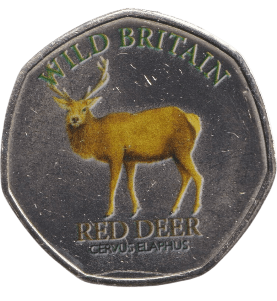 2025 50P SHAPED COINS WILD BRITAIN RED DEER - 50P SHAPED COIN - Cambridgeshire Coins