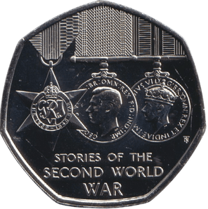 2025 BRILLIANT UNCIRCULATED 50P SECOND WORLD WAR BU - 50p BU - Cambridgeshire Coins