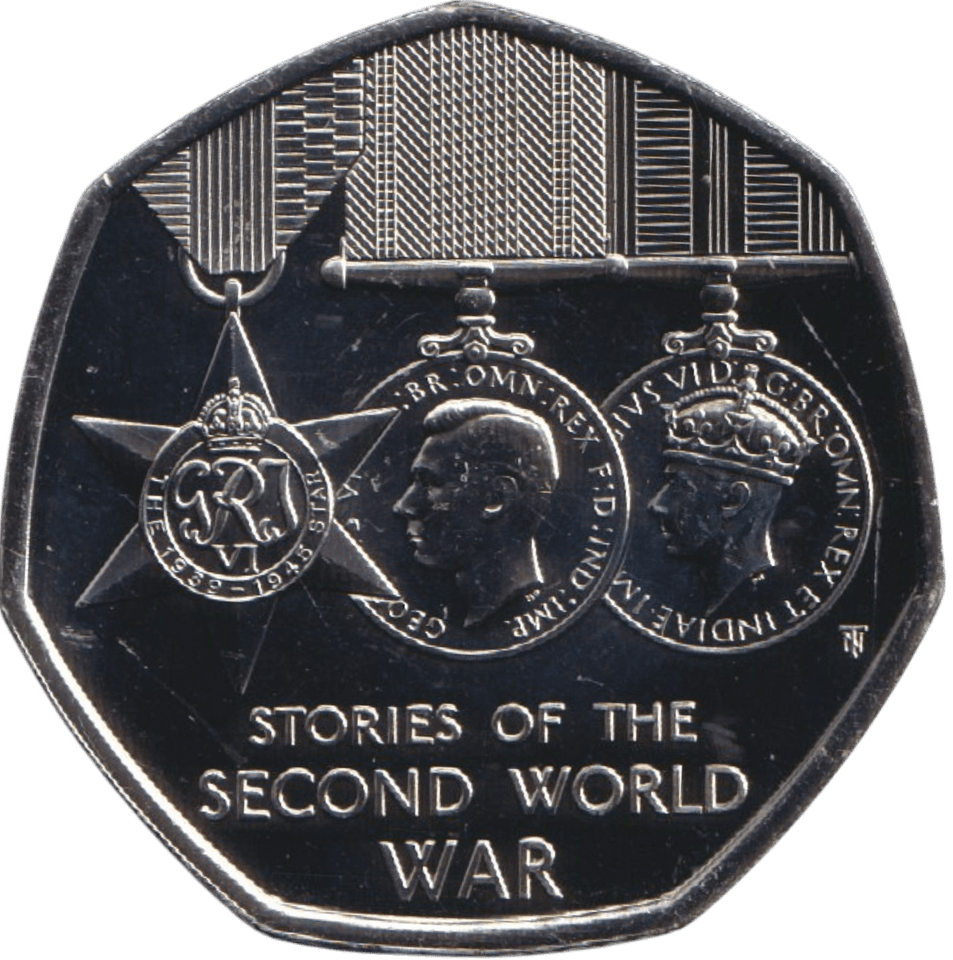 2025 BRILLIANT UNCIRCULATED 50P SECOND WORLD WAR BU - 50p BU - Cambridgeshire Coins