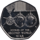2025 BRILLIANT UNCIRCULATED 50P SECOND WORLD WAR BU - 50p BU - Cambridgeshire Coins