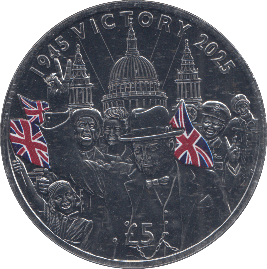 2025 FIVE POUNDS 80TH ANNIVERSARY OF VE DAY - £5 BU - Cambridgeshire Coins