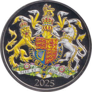2025 FIVE POUNDS COLOURED ( BU ) - SILVER PROOF - Cambridgeshire Coins