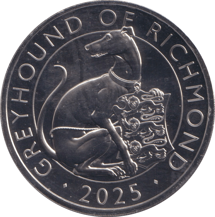 2025 GREYHOUND OF RICHMOND FIVE POUNDS ( BU ) - SILVER PROOF - Cambridgeshire Coins