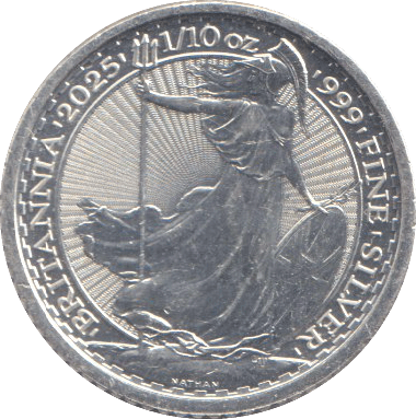 2025 SILVER 1/10 OZ BRITANNIA 20 PENCE - SILVER WORLD COINS - Cambridgeshire Coins