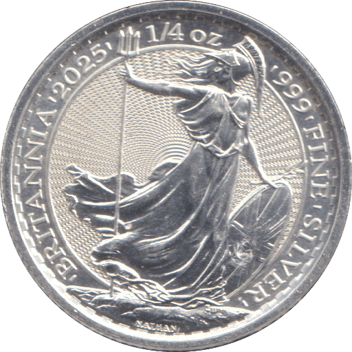 2025 SILVER 1/4 OZ BRITANNIA 50 PENCE - SILVER WORLD COINS - Cambridgeshire Coins