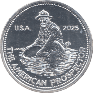 2025 SILVER 1OZ .999 THE AMERICAN PROSPECTOR - SILVER WORLD COINS - Cambridgeshire Coins