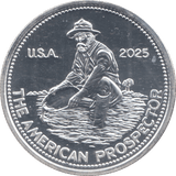 2025 SILVER 1OZ .999 THE AMERICAN PROSPECTOR - SILVER WORLD COINS - Cambridgeshire Coins