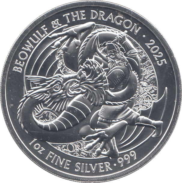 2025 SILVER BEOWULF TWO POUNDS UK - SILVER 1 oz COINS - Cambridgeshire Coins