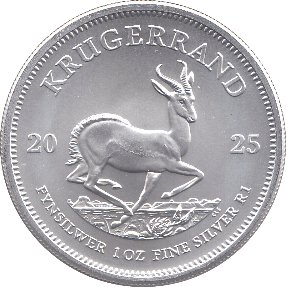 2025 SILVER KRUGERRAND 1OZ SOUTH AFRICA ( UNC ) - SILVER WORLD COINS - Cambridgeshire Coins