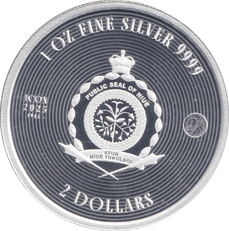 2025 SILVER PROOF 2 DOLLAR ICON WINSTON CHURCHILL NIUE - SILVER WORLD COINS - Cambridgeshire Coins