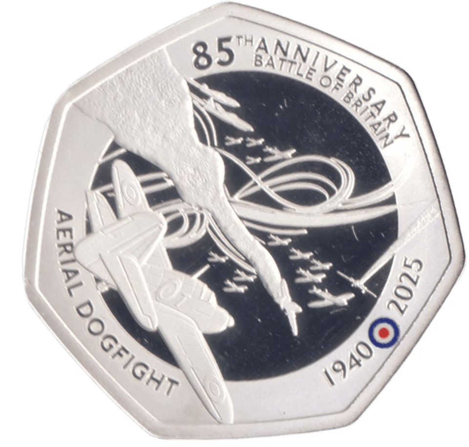 2025 SILVER PROOF AERIAL DOGFIGHT 50P - 50P REGIONAL ISSUES - Cambridgeshire Coins