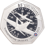 2025 SILVER PROOF SUPERMARINE SPITFIRE 50P - 50P REGIONAL ISSUES - Cambridgeshire Coins
