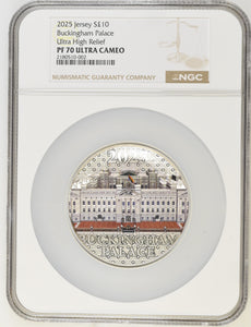 2025 SILVER £10 155.52G JERSEY BUCKINGHAM PALACE PF 70 ULTRA CAMEO - NGC SILVER COINS - Cambridgeshire Coins