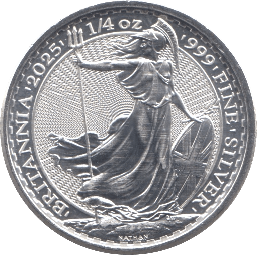 2025 SILVER QUARTER OUNCE OUNCE BRITANNIA - SILVER WORLD COINS - Cambridgeshire Coins