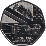 2026 BRILLIANT UNCIRCULATED 50P CENTENARY OF THE BRITISH GRAND PRIX BU - 50p BU - Cambridgeshire Coins