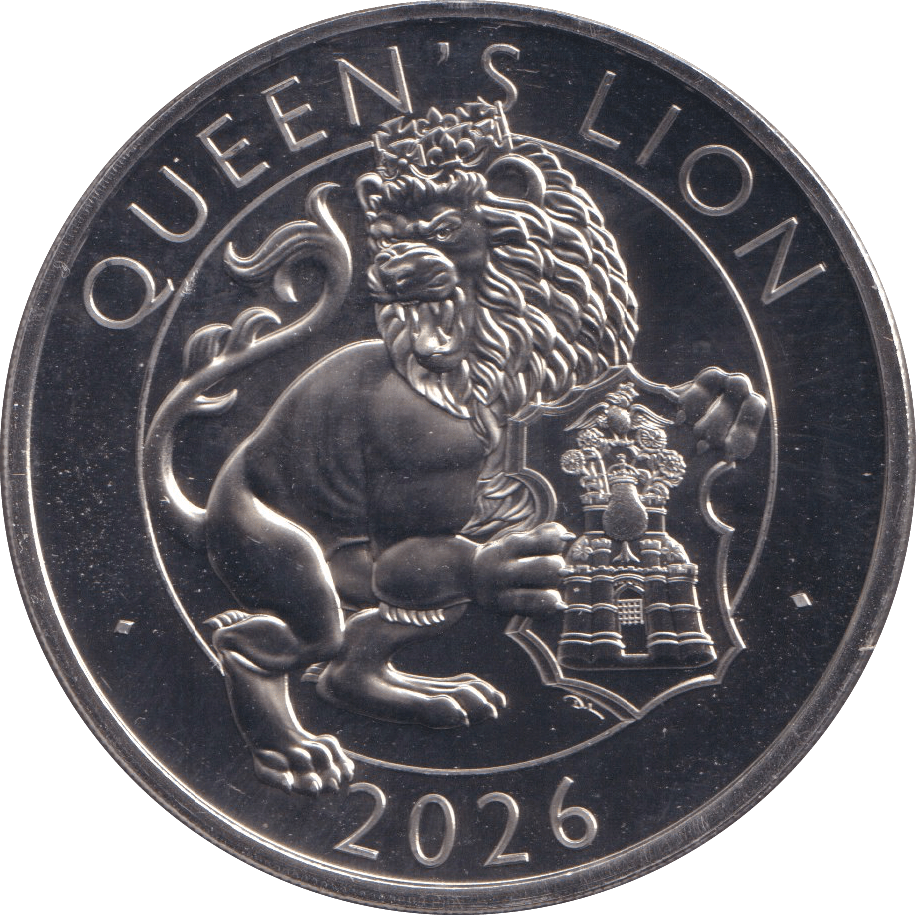 2026 QUEEN'S LION FIVE POUNDS ( BU ) - SILVER PROOF - Cambridgeshire Coins