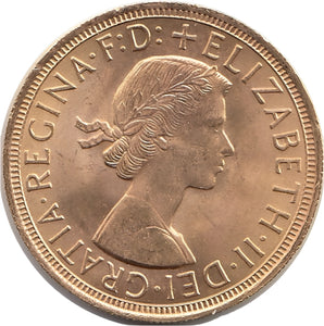 1957 GOLD SOVEREIGN ( UNC )