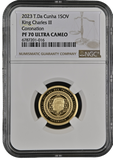 2023 TRISTAN DA CUNHA GOLD SOVEREIGN KING CHARLES III CORONATION NGC PF 70 ULTRA CAMEO
